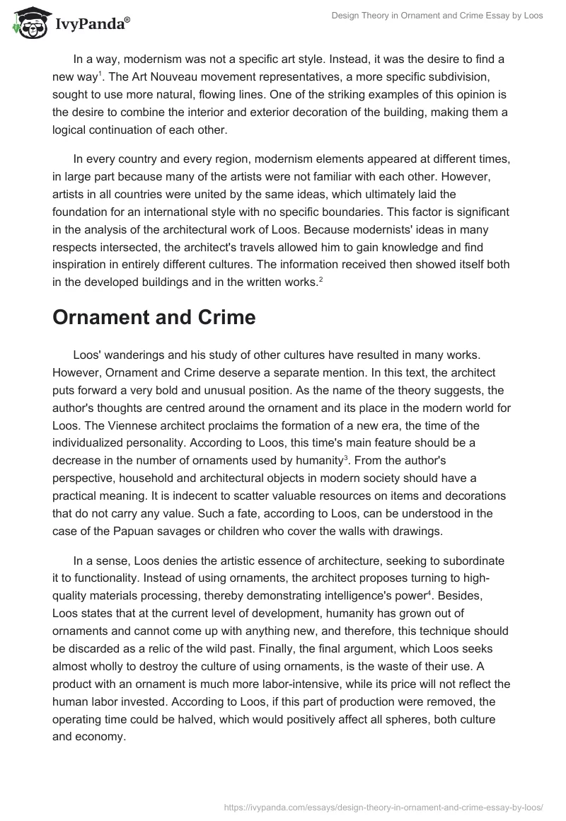 Design Theory in "Ornament and Crime" Essay by Loos. Page 2