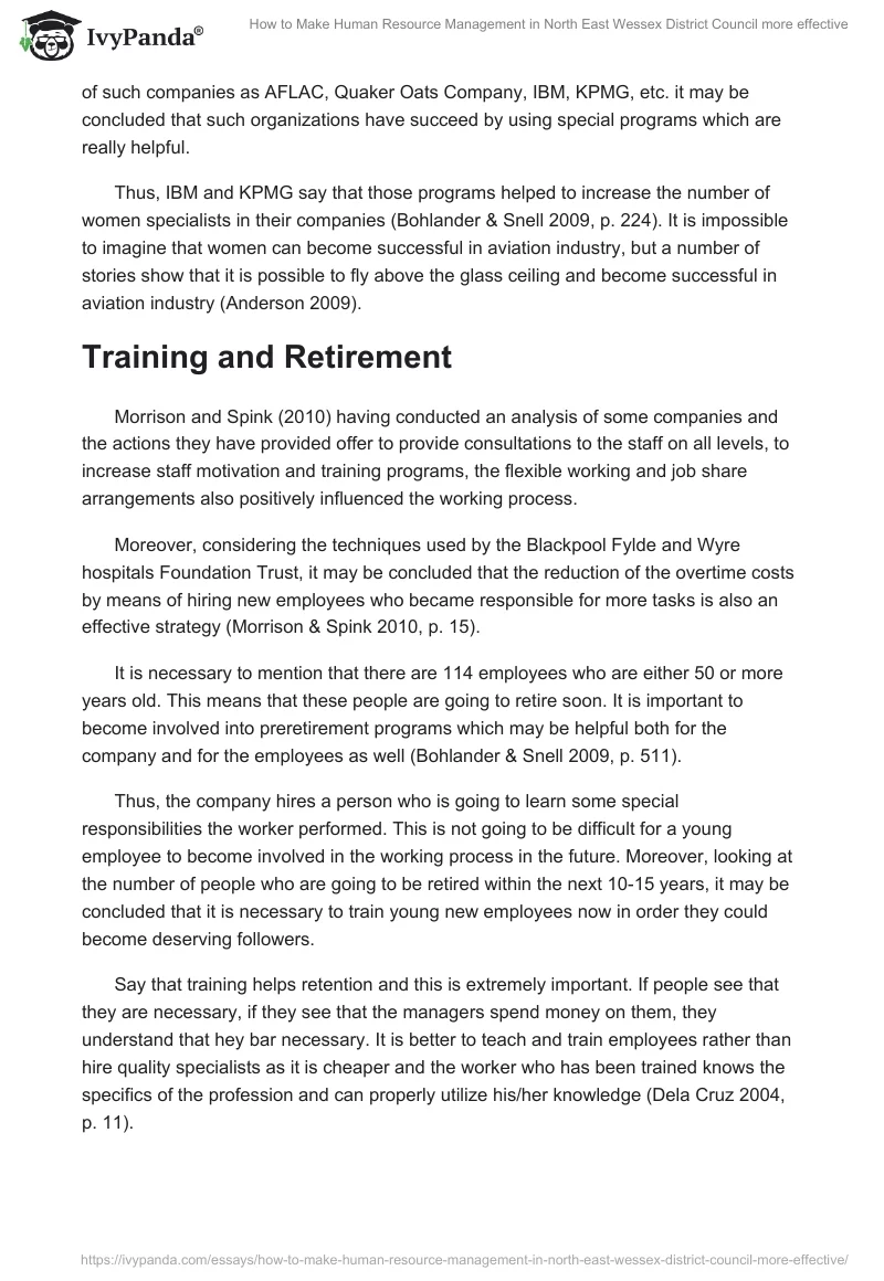 How to Make Human Resource Management in North East Wessex District Council more effective. Page 2