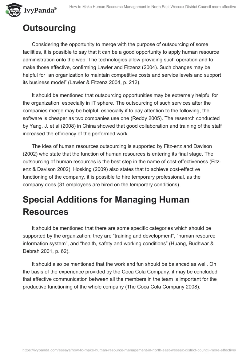 How to Make Human Resource Management in North East Wessex District Council more effective. Page 3