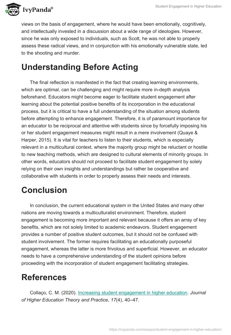 Student Engagement in Higher Education. Page 5