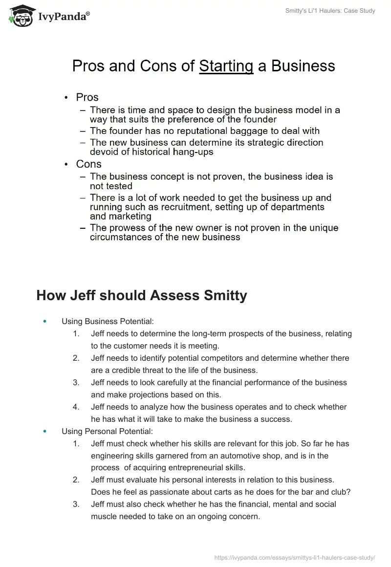 Smitty's Li'1 Haulers: Case Study. Page 4