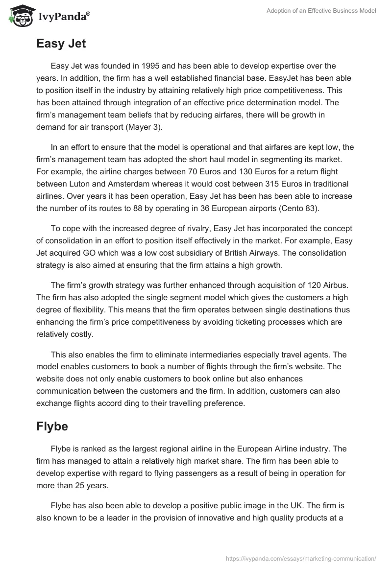 Adoption of an Effective Business Model. Page 2