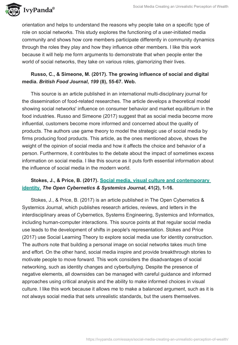 Social Media Creating an Unrealistic Perception of Wealth. Page 2