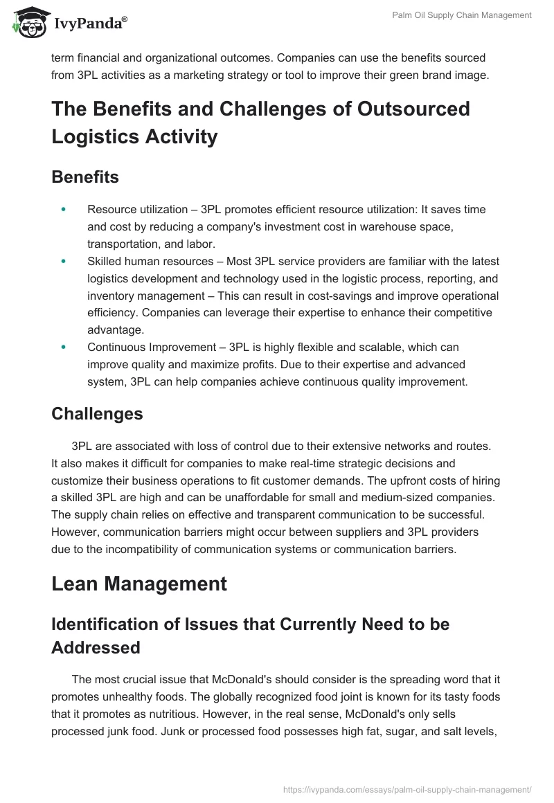 Palm Oil Supply Chain Management. Page 4