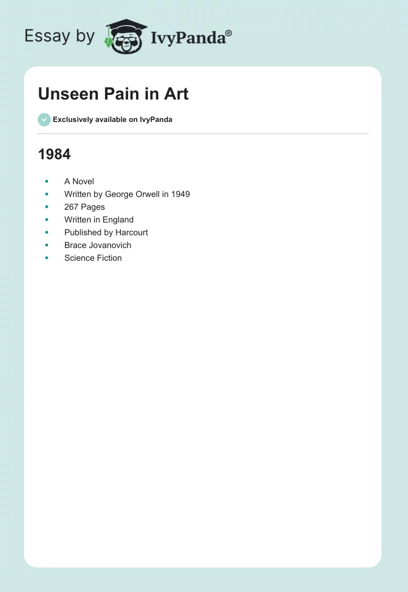 Unseen Pain in Art. Page 1