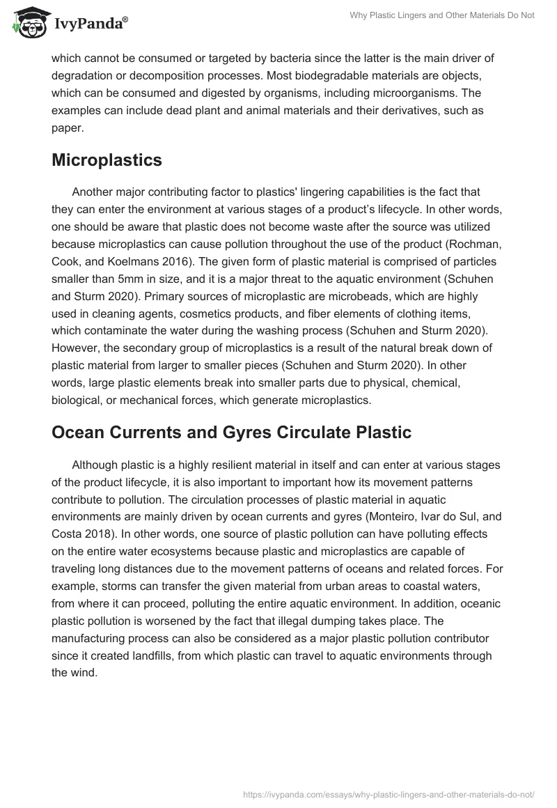 Why Plastic Lingers and Other Materials Do Not. Page 2