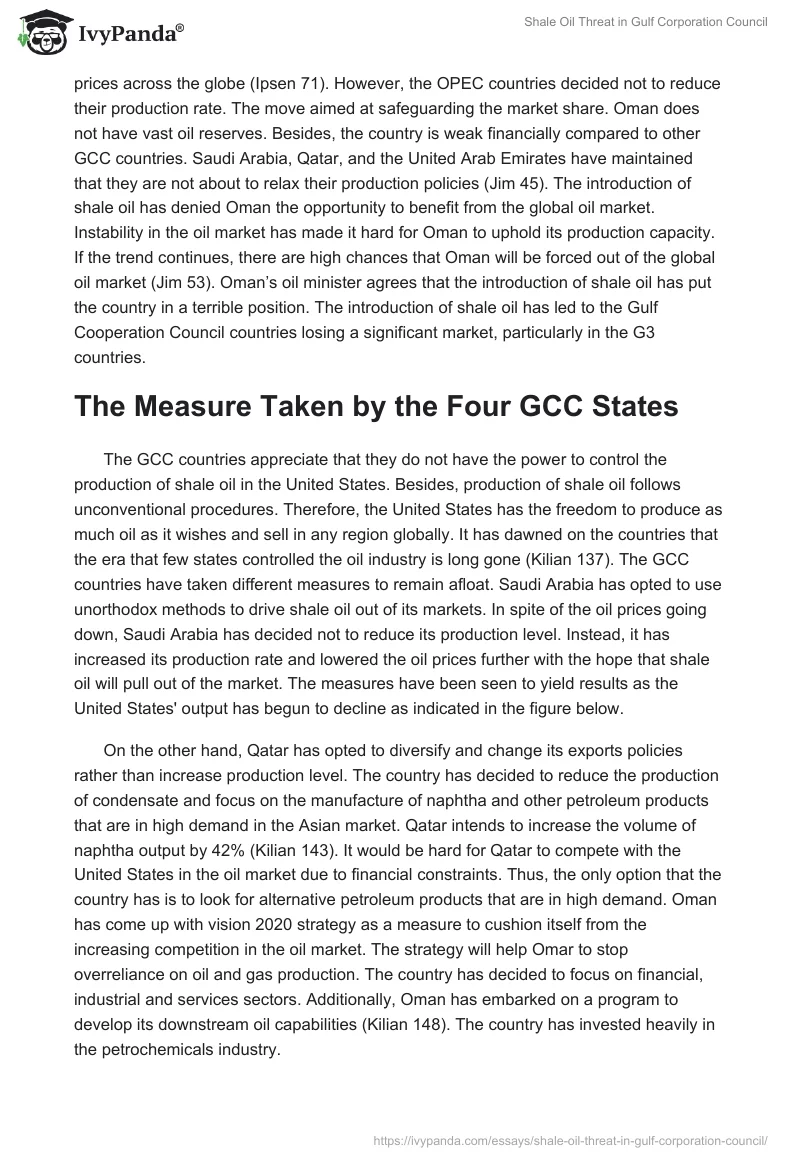Shale Oil Threat in Gulf Corporation Council. Page 5