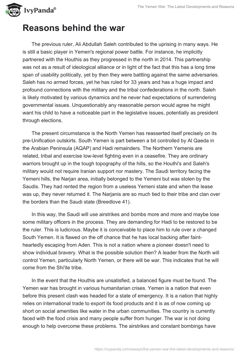 The Yemen War: The Latest Developments and Reasons. Page 5