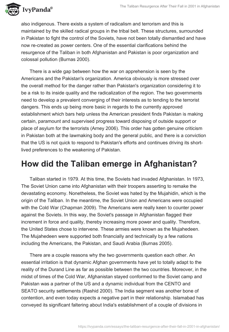 The Taliban Resurgence After Their Fall in 2001 in Afghanistan. Page 3