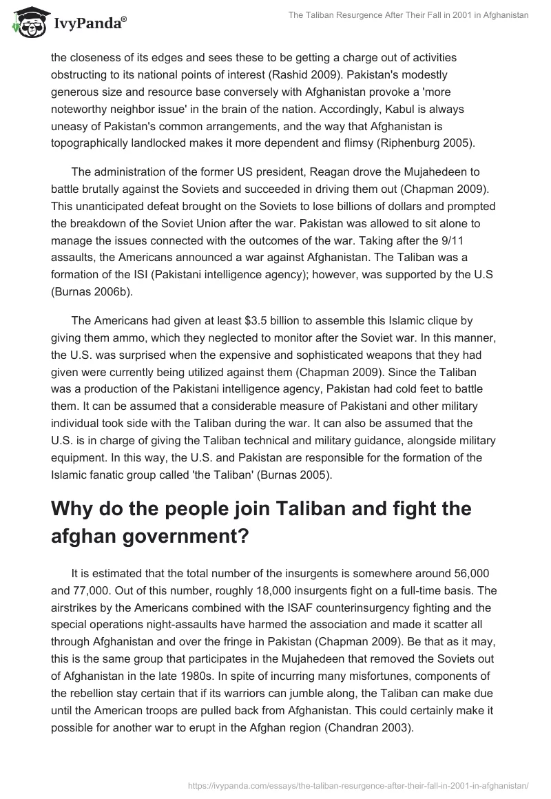 The Taliban Resurgence After Their Fall in 2001 in Afghanistan. Page 4