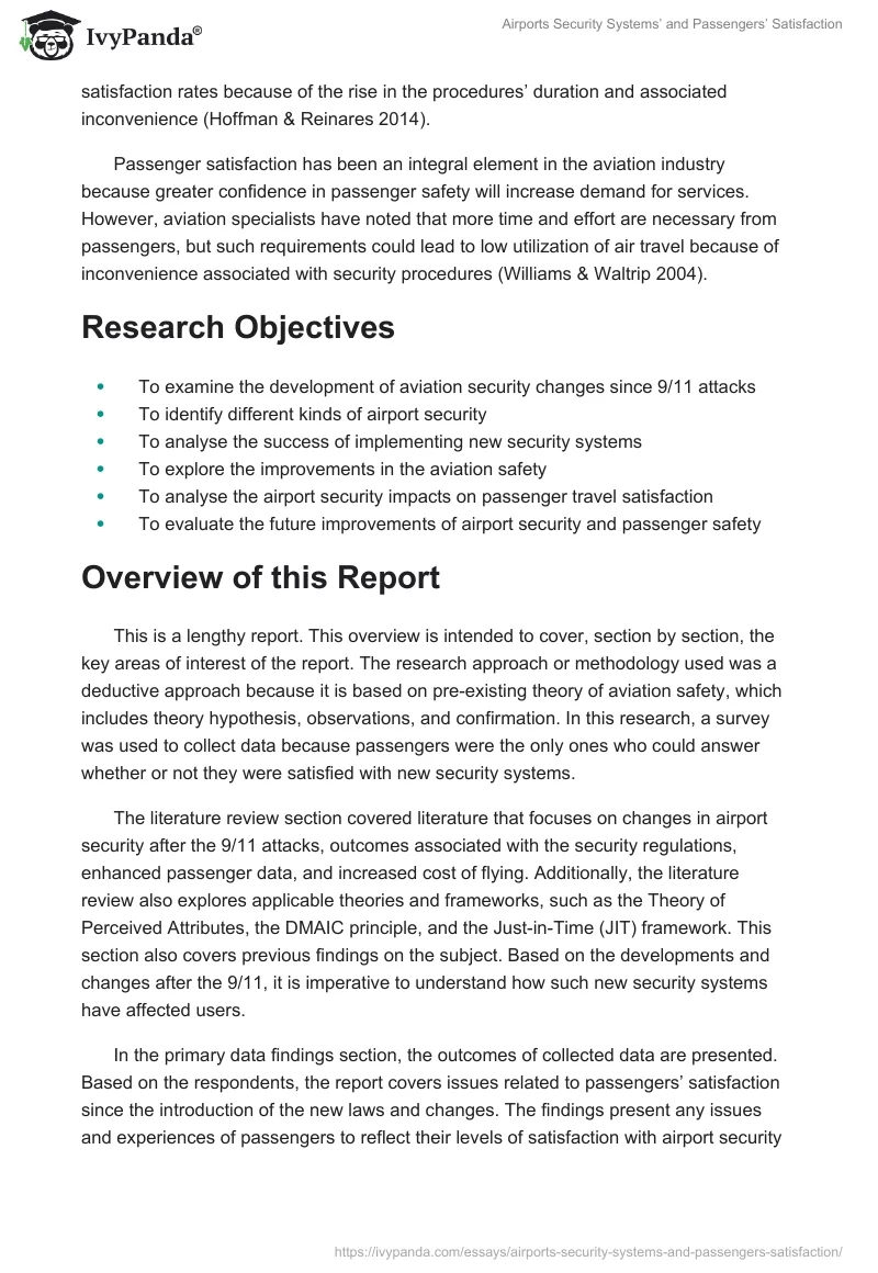 Airports Security Systems’ and Passengers’ Satisfaction. Page 2