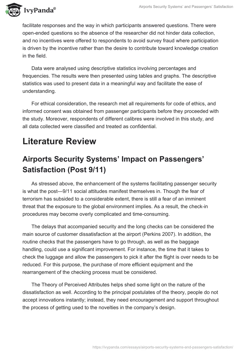 Airports Security Systems’ and Passengers’ Satisfaction. Page 4