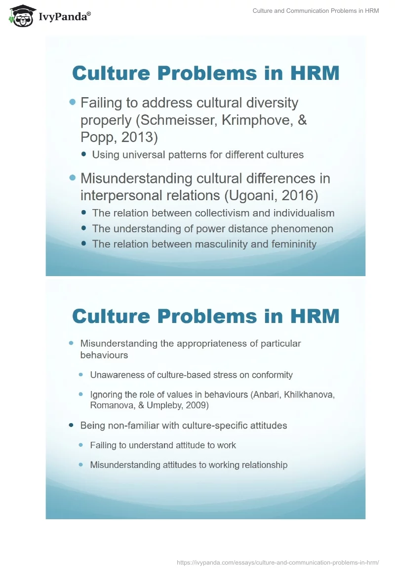 Culture and Communication Problems in HRM. Page 3