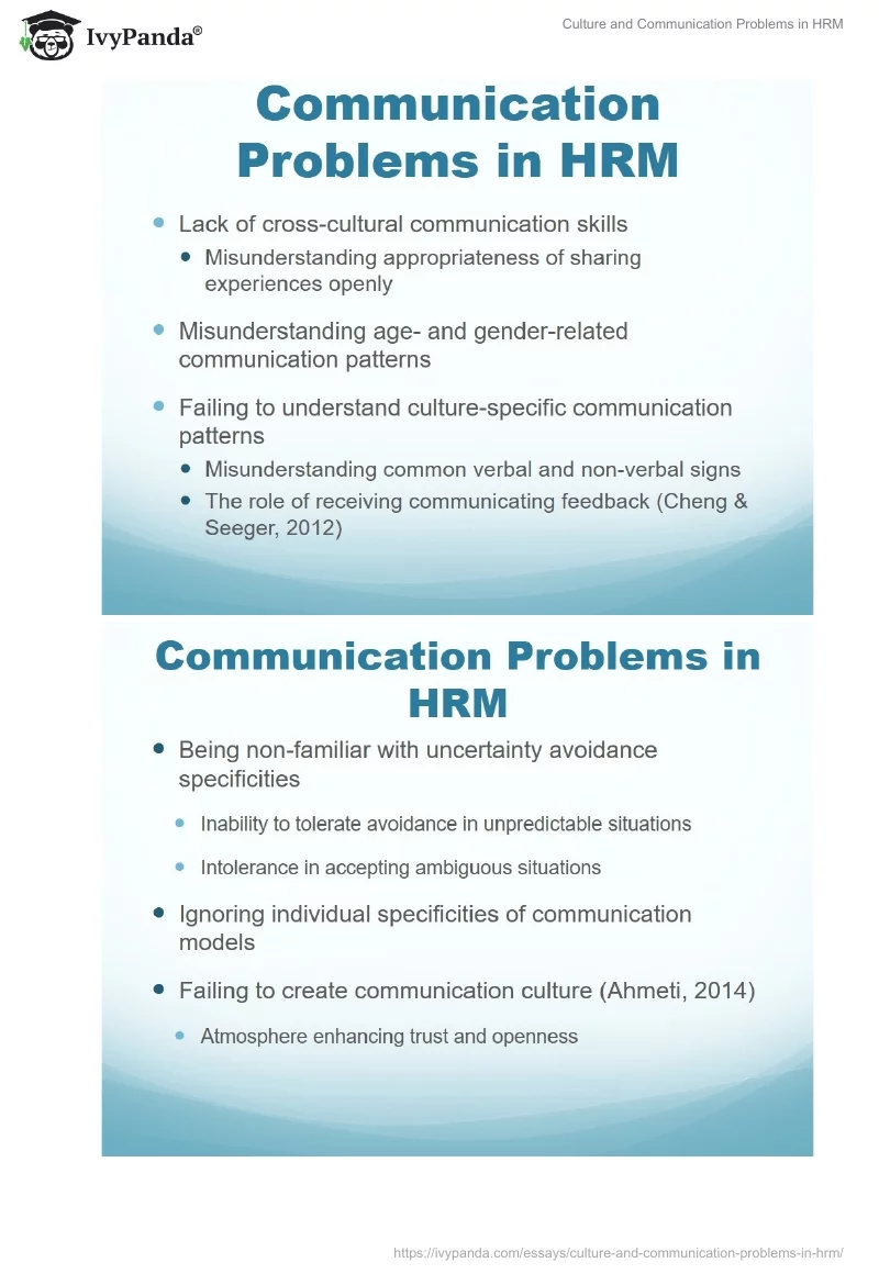 Culture and Communication Problems in HRM. Page 5