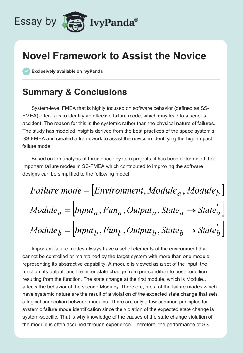 Novel Framework to Assist the Novice. Page 1