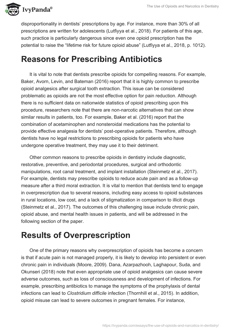 The Use of Opioids and Narcotics in Dentistry. Page 2