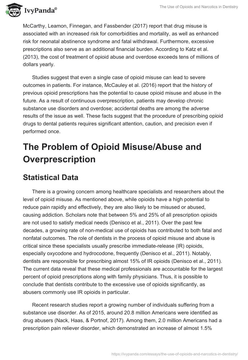 The Use of Opioids and Narcotics in Dentistry. Page 3