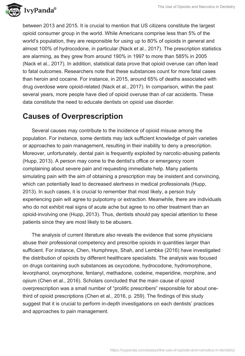 The Use of Opioids and Narcotics in Dentistry. Page 4