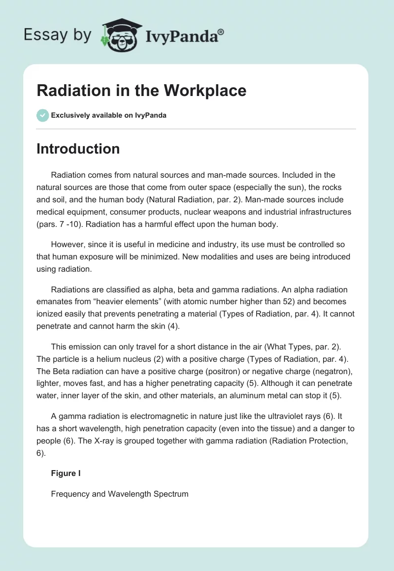 Radiation in the Workplace. Page 1