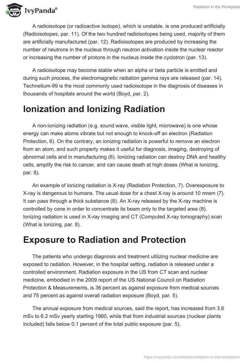 write a short essay on radiation