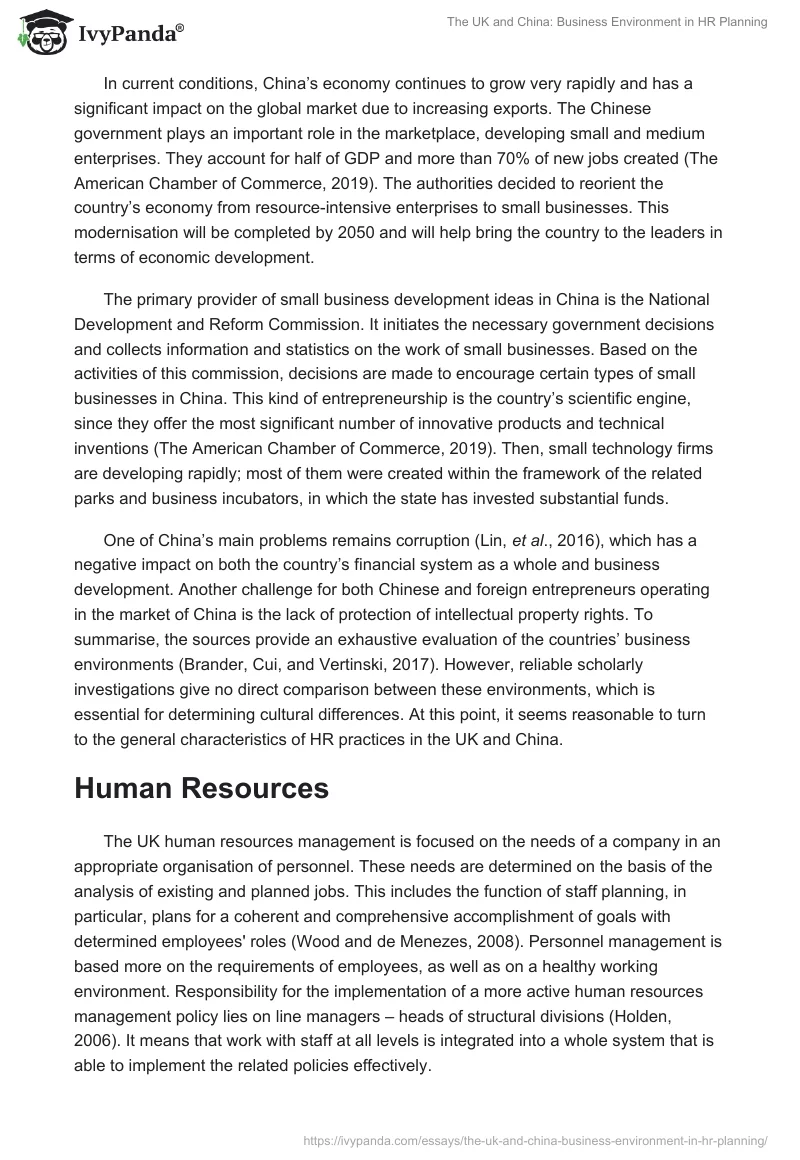 The UK and China: Business Environment in HR Planning. Page 2
