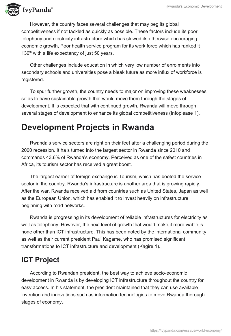 Rwanda’s Economic Development. Page 4