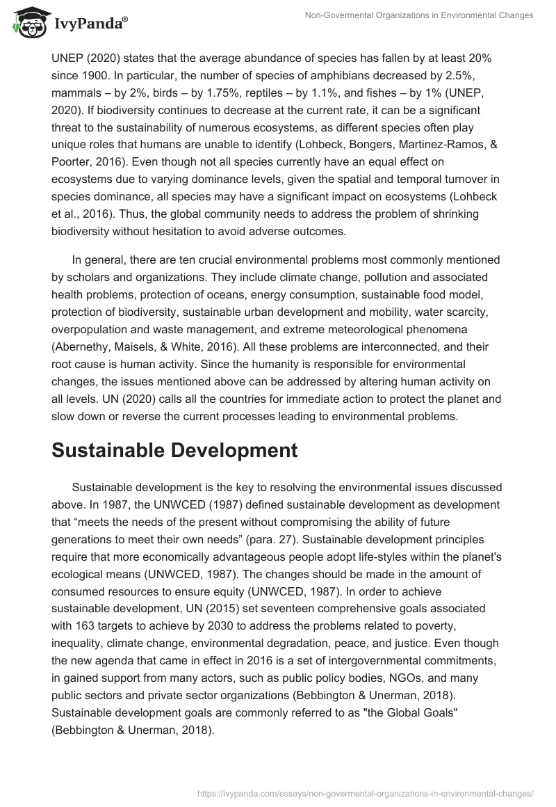 Non-Govermental Organizations in Environmental Changes. Page 3