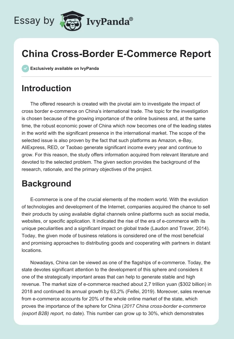 China Cross-Border E-Commerce Report. Page 1