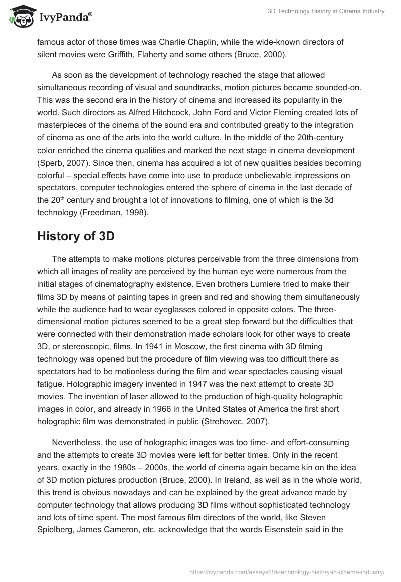 3D Technology History in Cinema Industry. Page 3