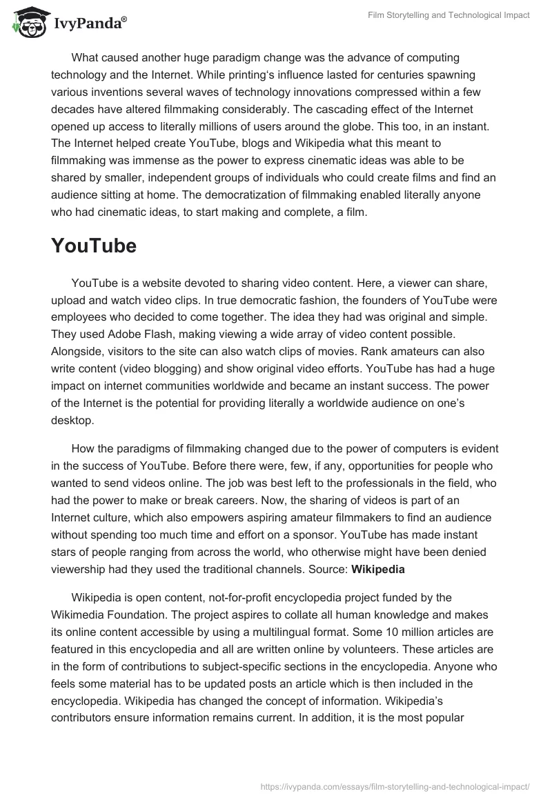 Film Storytelling and Technological Impact. Page 3