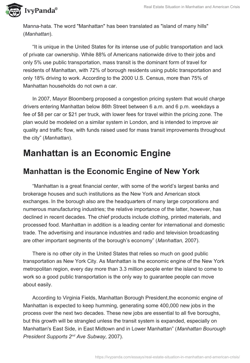 Real Estate Situation in Manhattan and American Crisis. Page 2