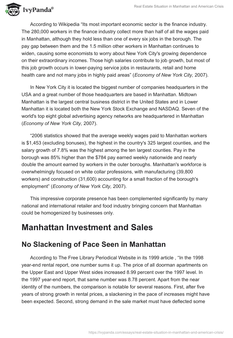 Real Estate Situation in Manhattan and American Crisis. Page 3