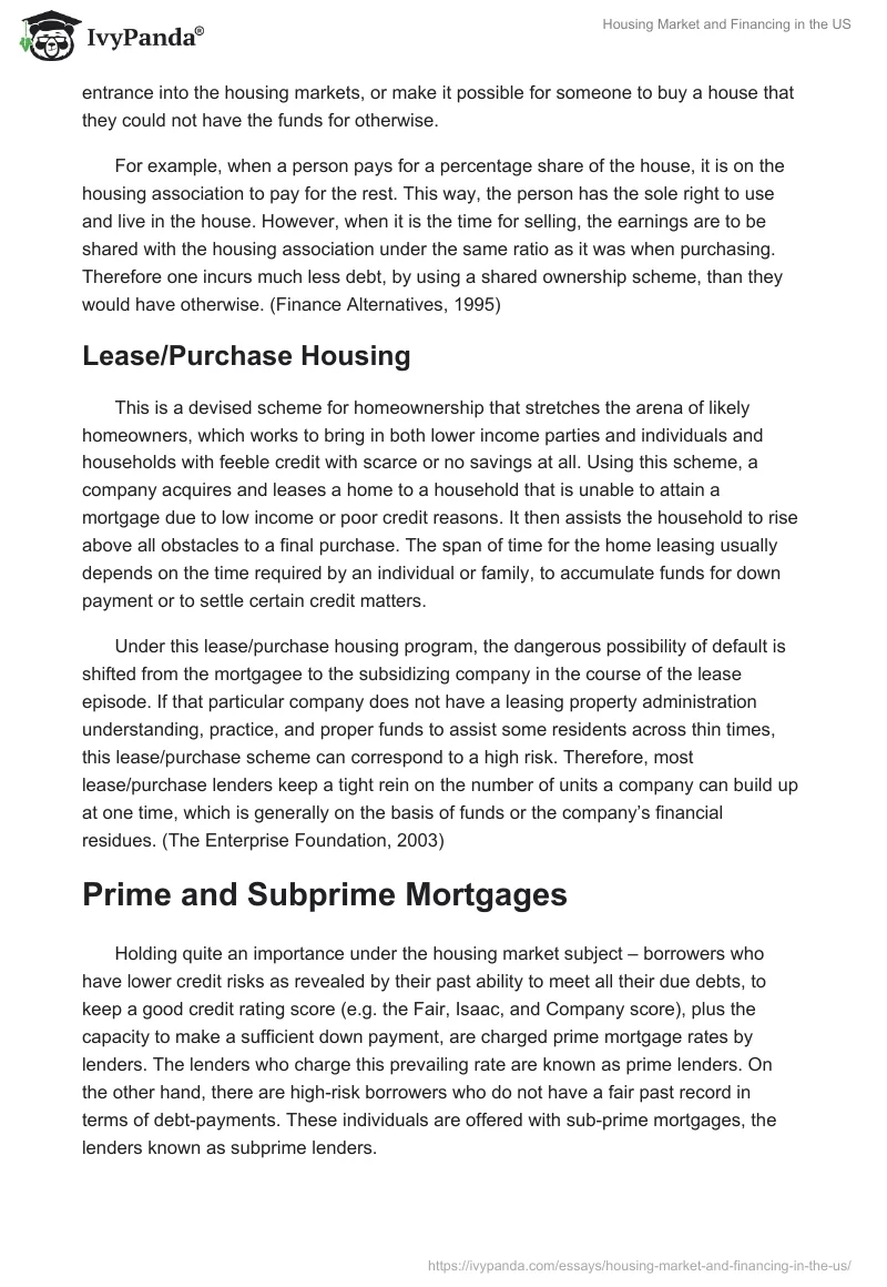 Housing Market and Financing in the US. Page 2