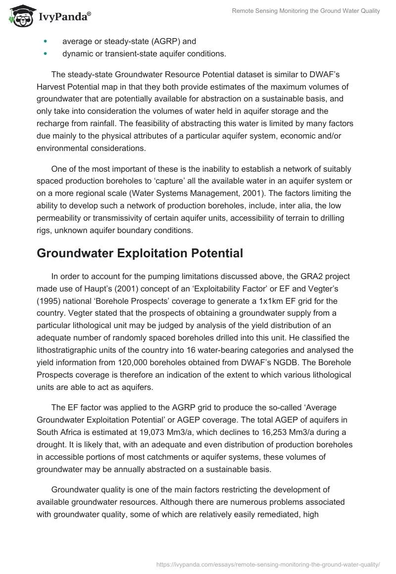 Remote Sensing Monitoring the Ground Water Quality. Page 4
