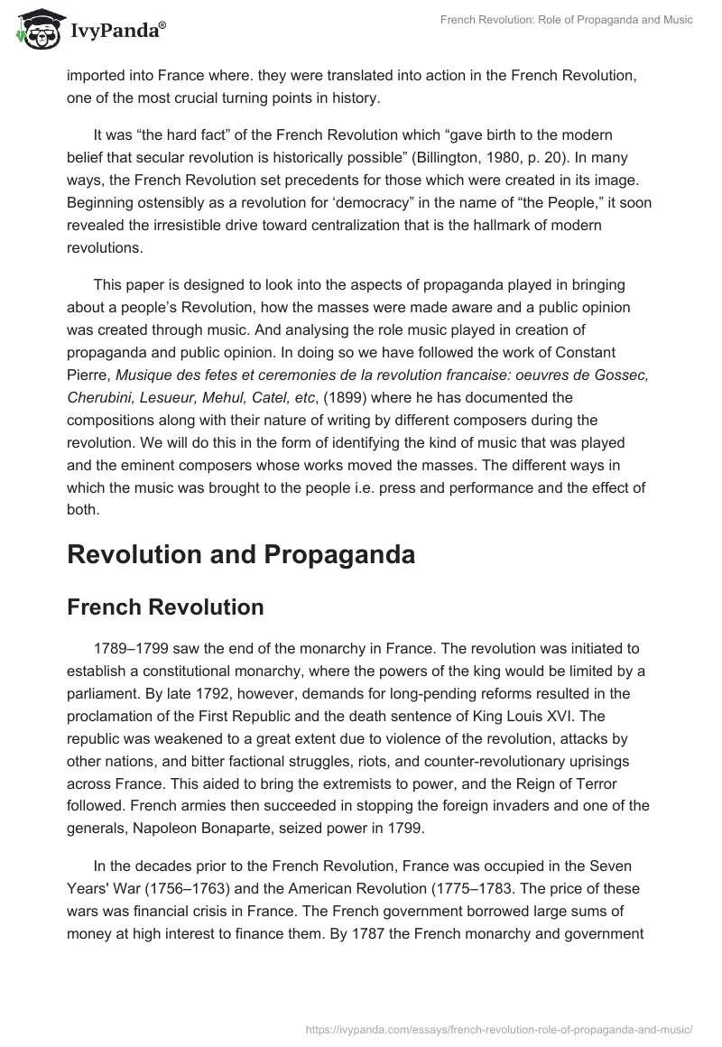 French Revolution: Role of Propaganda and Music. Page 2