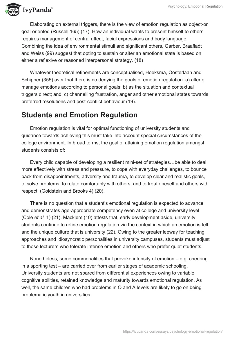 Psychology: Emotional Regulation. Page 3