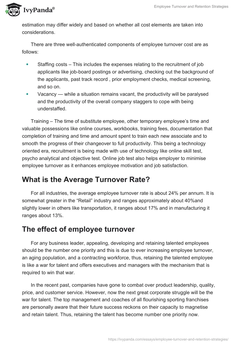 Employee Turnover and Retention Strategies. Page 2