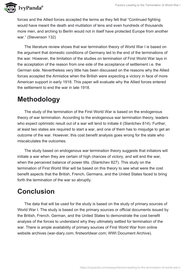 Factors Leading to the Termination of World War I. Page 4
