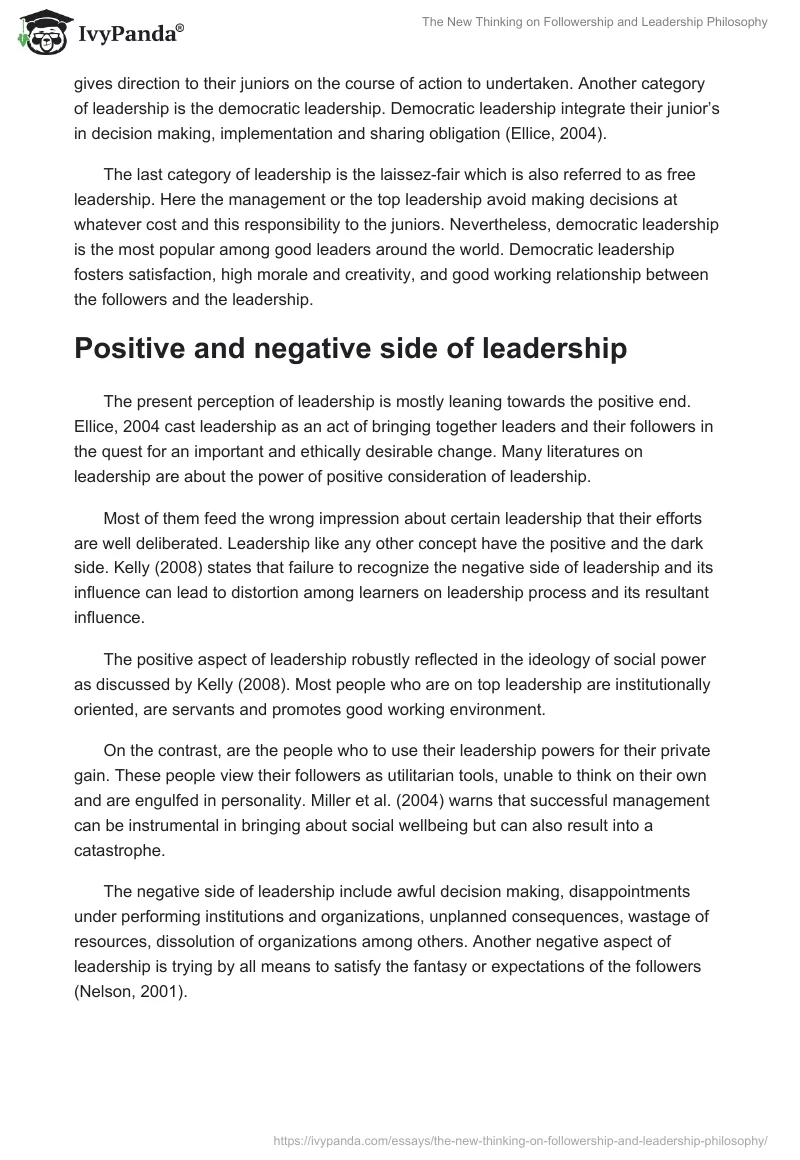 The New Thinking on Followership and Leadership Philosophy. Page 4