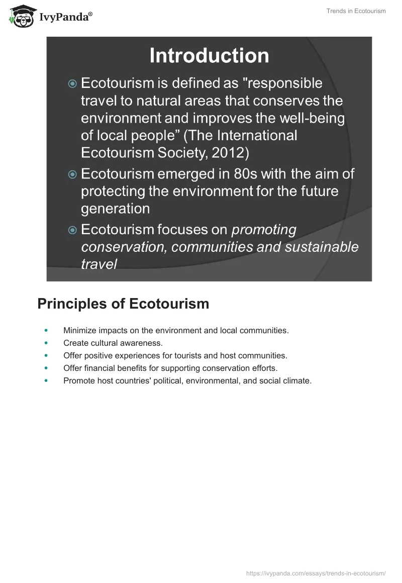 Trends in Ecotourism. Page 2