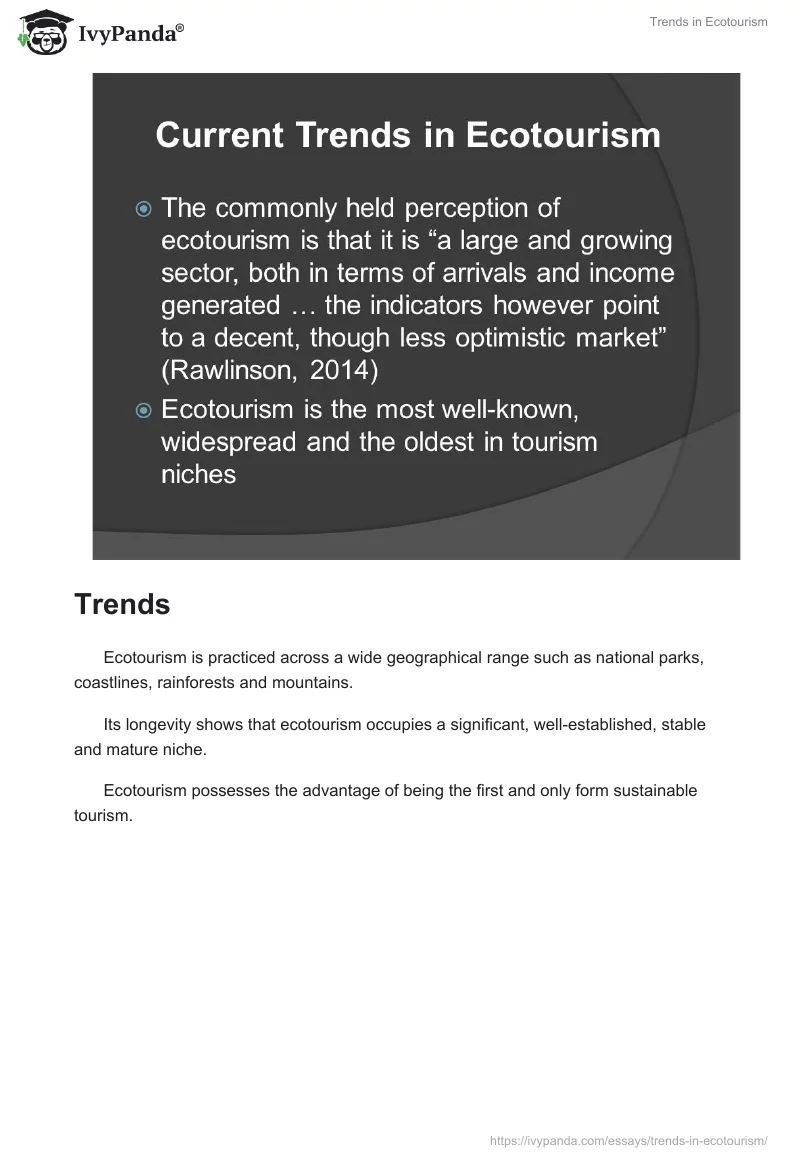 Trends in Ecotourism. Page 4