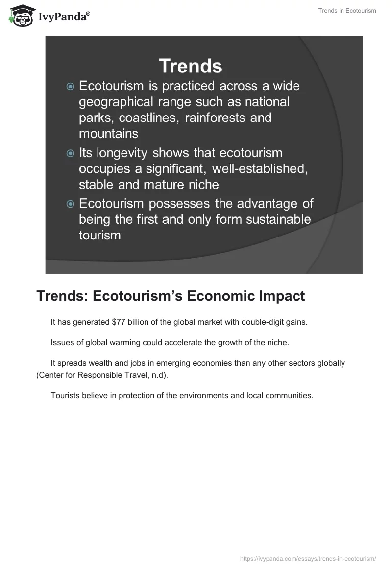 Trends in Ecotourism. Page 5