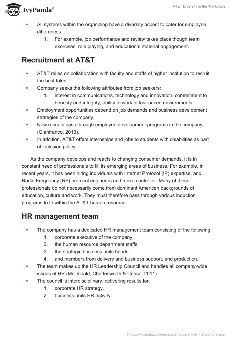 AT&T Diversity in the Workplace. Page 4