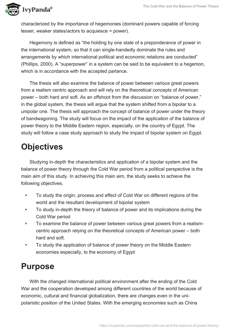 The Cold War and the Balance of Power Theory. Page 3
