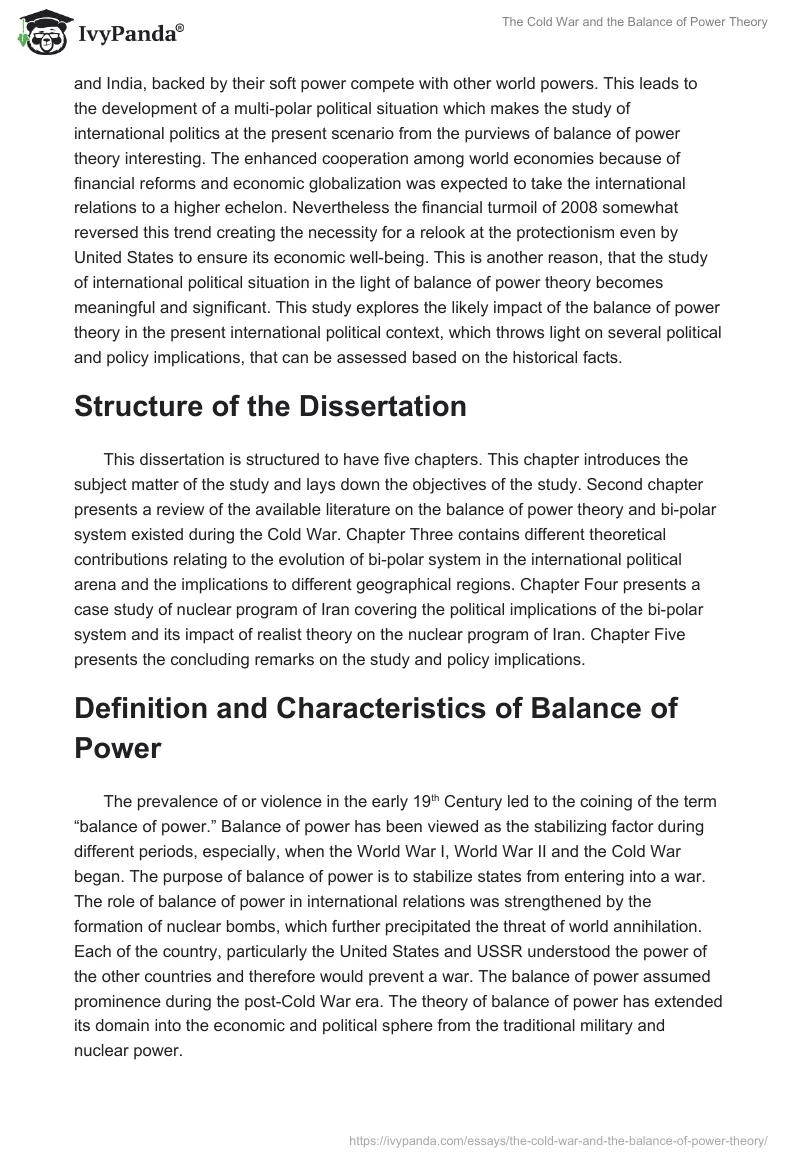 The Cold War and the Balance of Power Theory. Page 4
