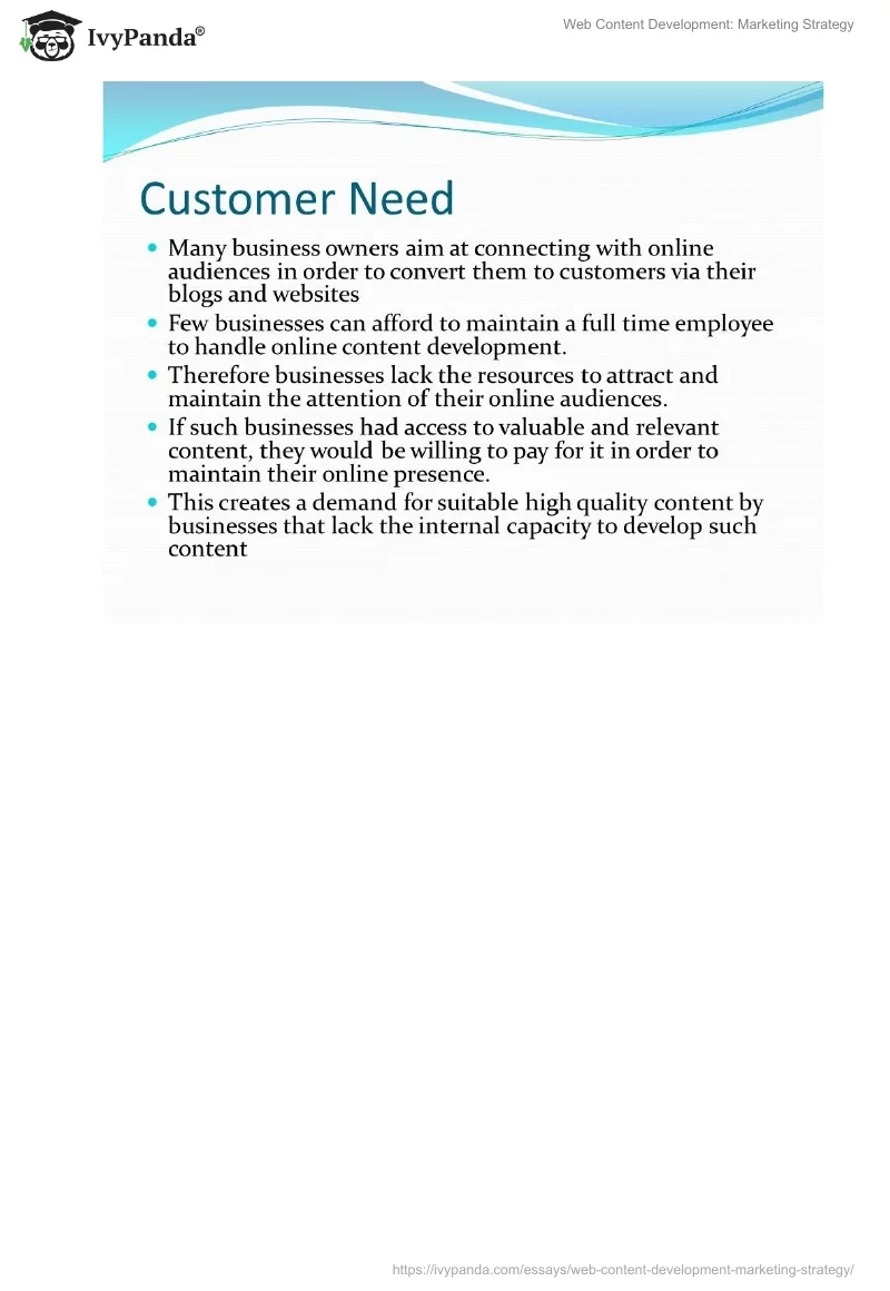 Web Content Development: Marketing Strategy. Page 4