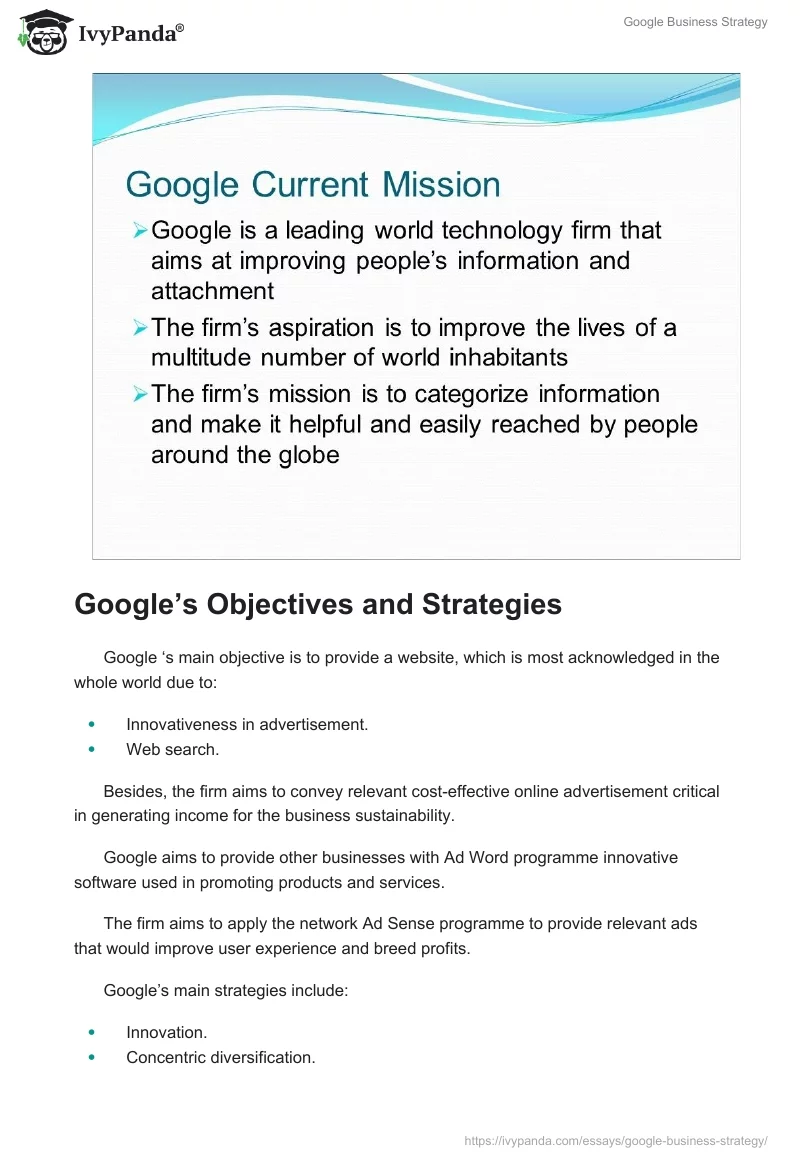 Google Business Strategy. Page 2
