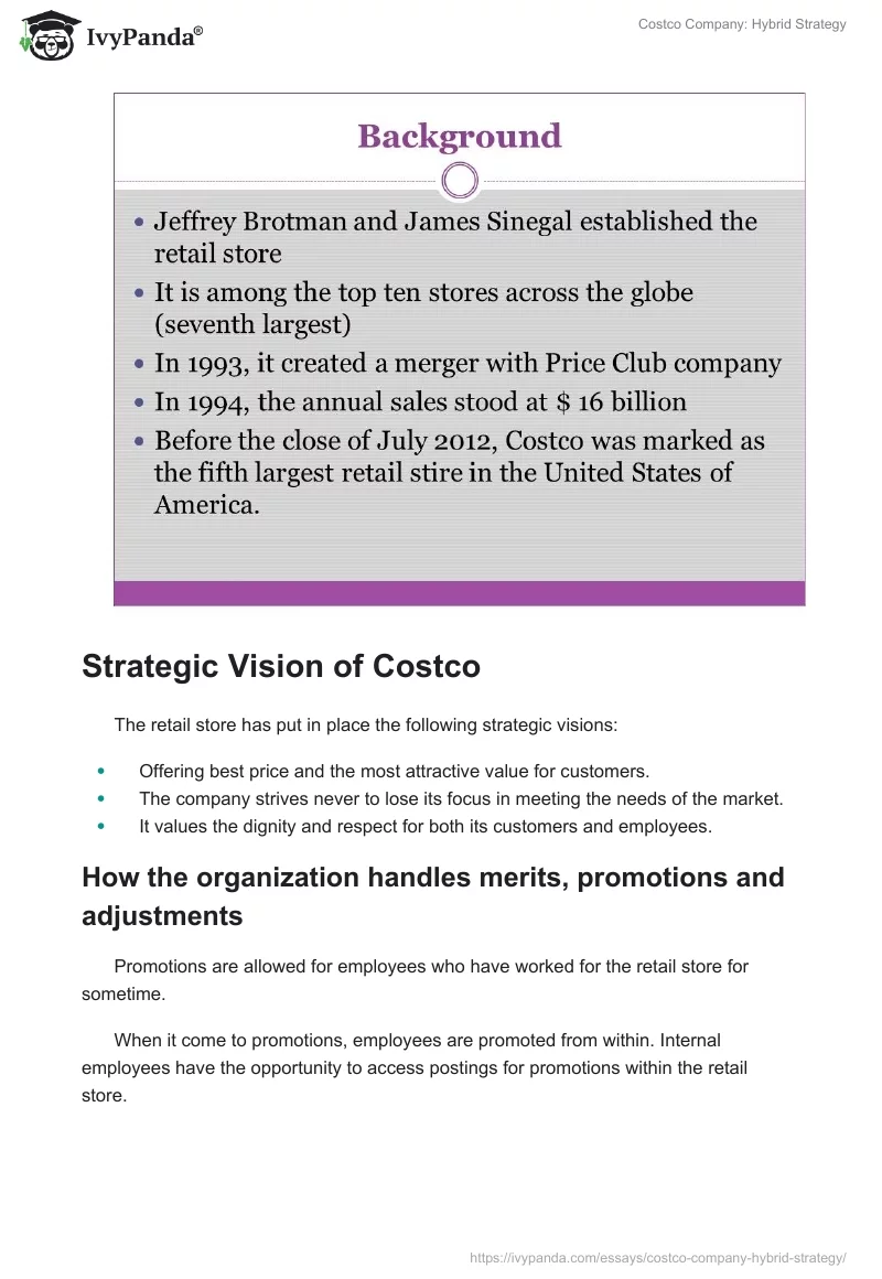 Costco Company: Hybrid Strategy. Page 2