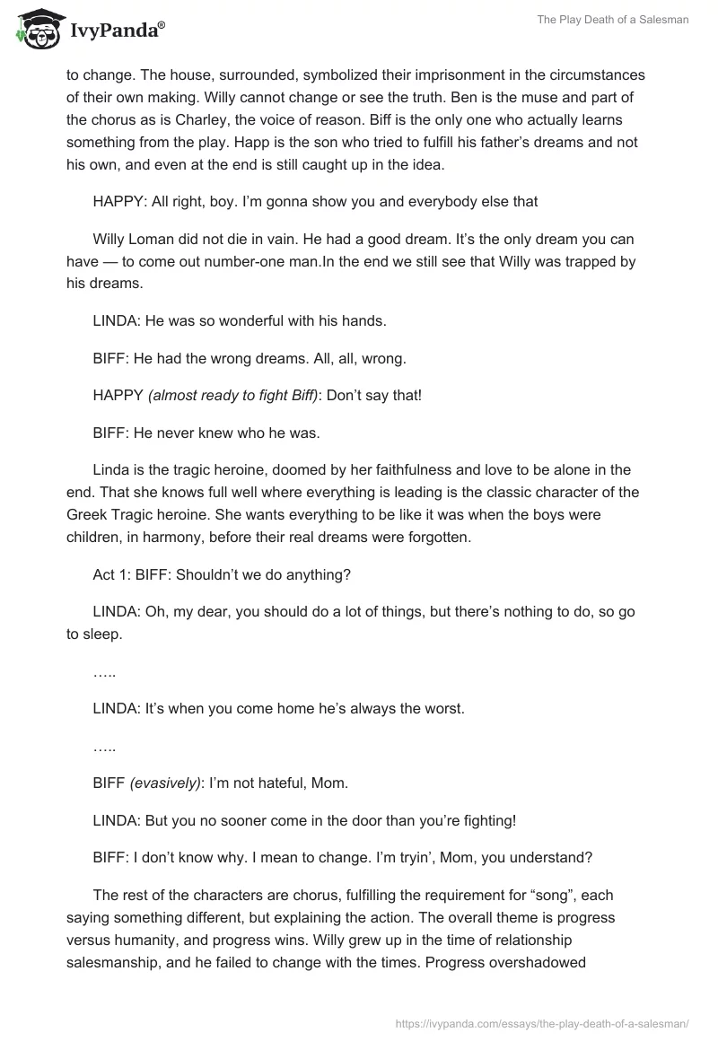The Play "Death of a Salesman". Page 3