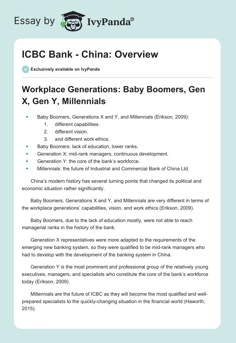 ICBC Bank - China: Overview. Page 1